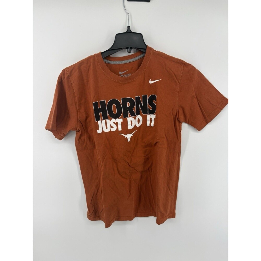 Nike Mens Med Texas Longhorns Horns Just Do It Regular Fit T-Shirt Burnt Orange